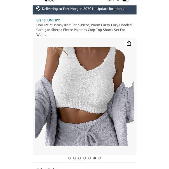 Women’s Missosy Cozy Fuzzy Crop Top / Size- XL - Picture 9 of 9